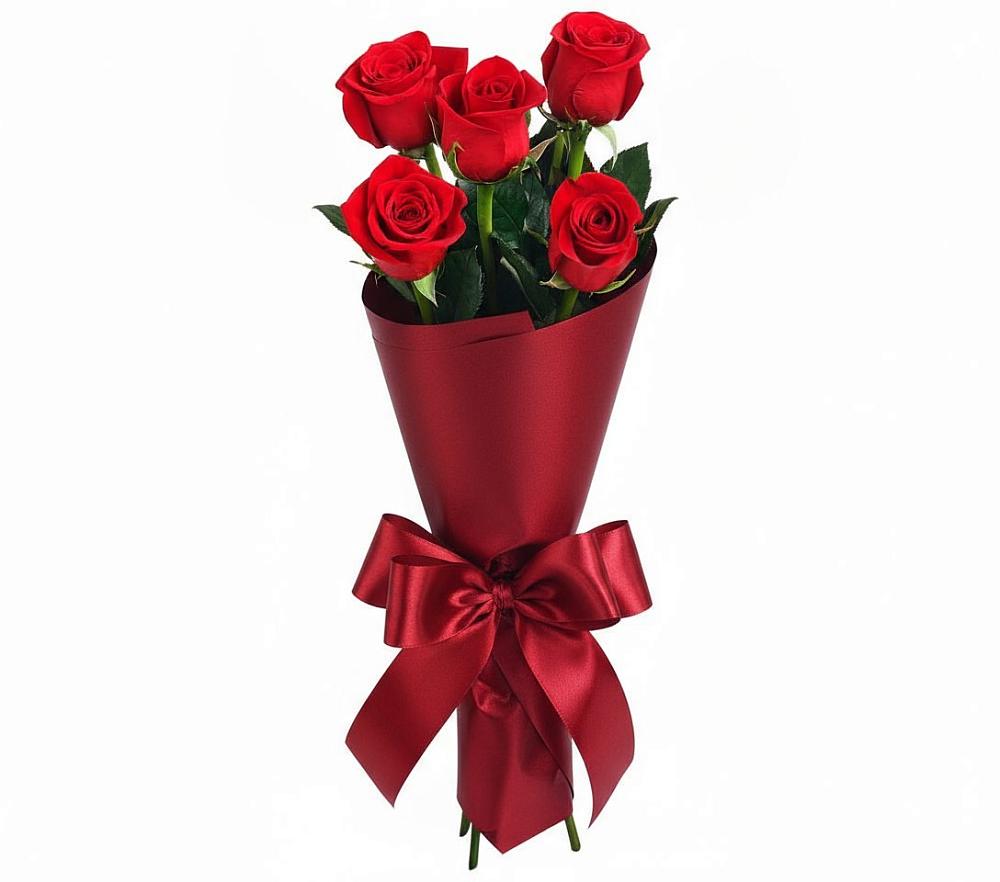 Букет 5 Красных роз Эдлесс Лав в Бодайбо