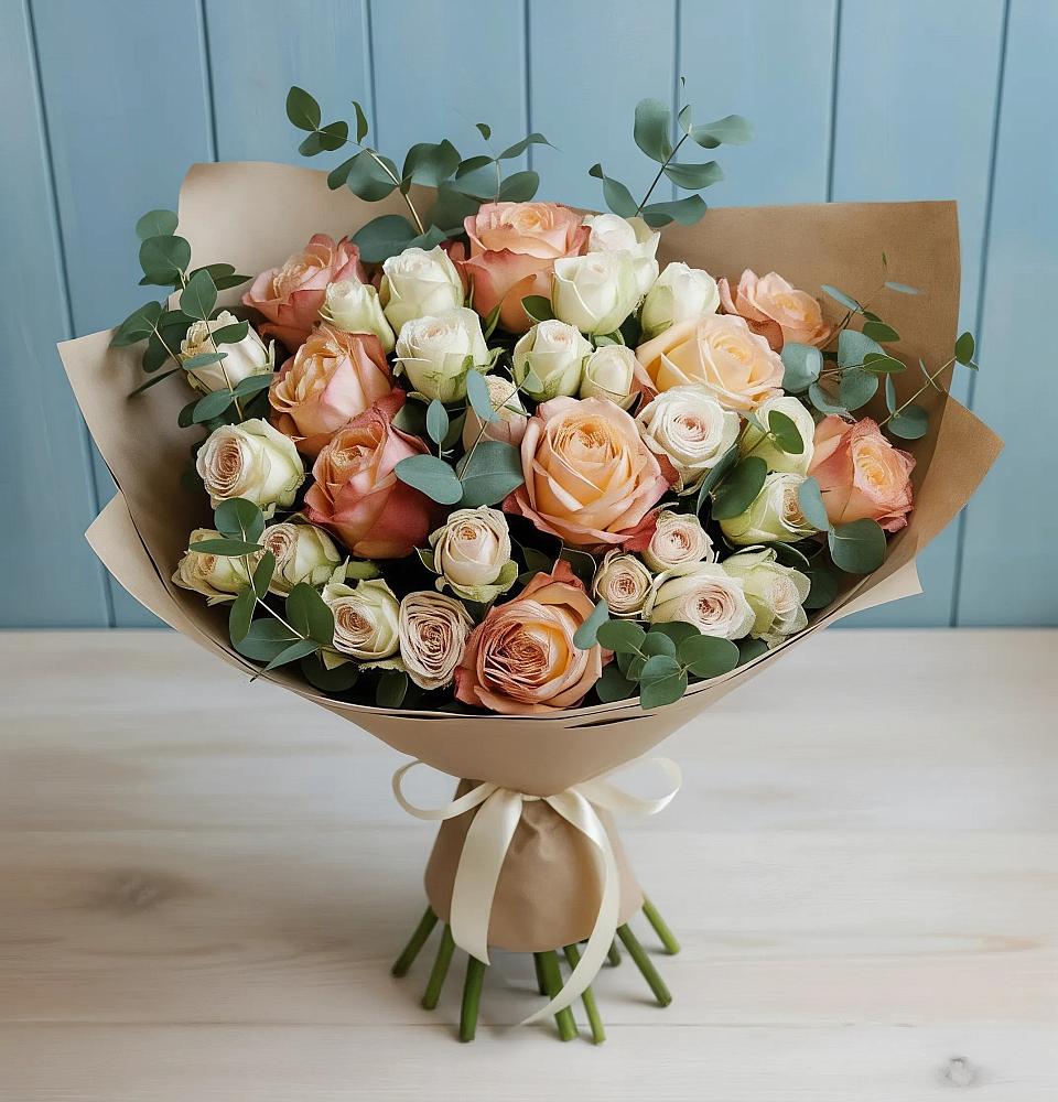 Букет цветов из: Альстромерии и Розы в Бодайбо