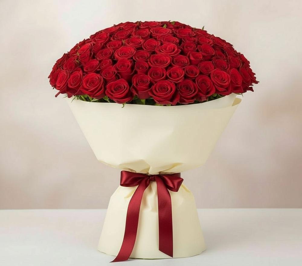 Букет 101 Красная роза Милано в Бодайбо
