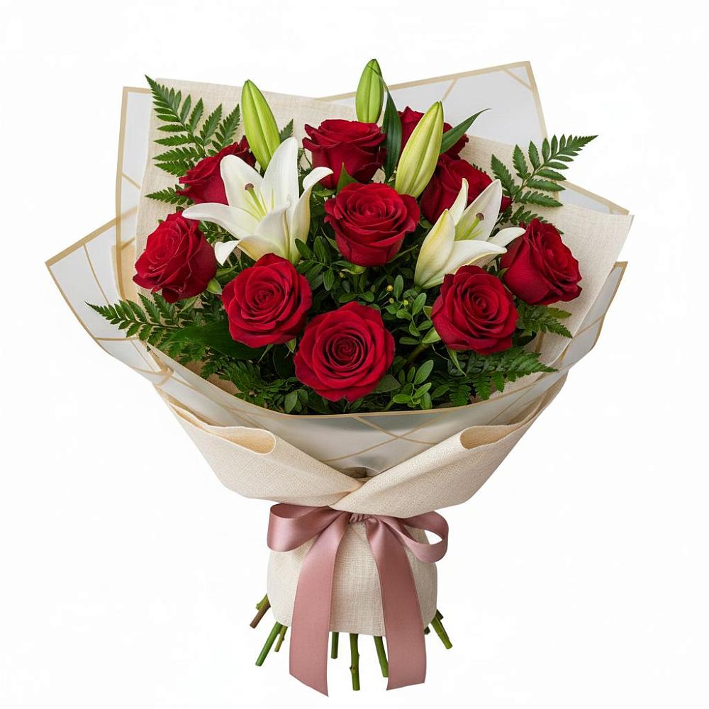 Букет цветов из: Лилии и Розы в Бодайбо