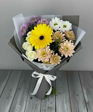 Букет цветов из:  Розы, Герберы и Хризантемы в Бодайбо