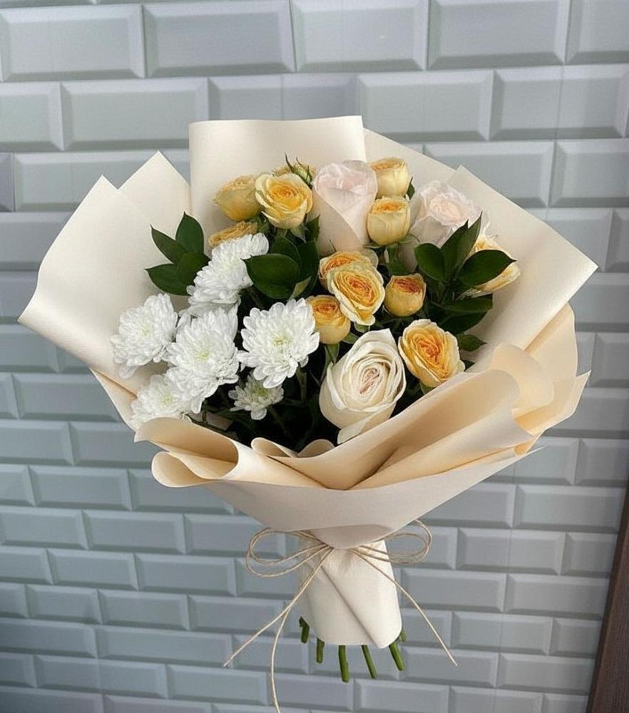 Букет цветов из: Розы и Хризантемы в Бодайбо