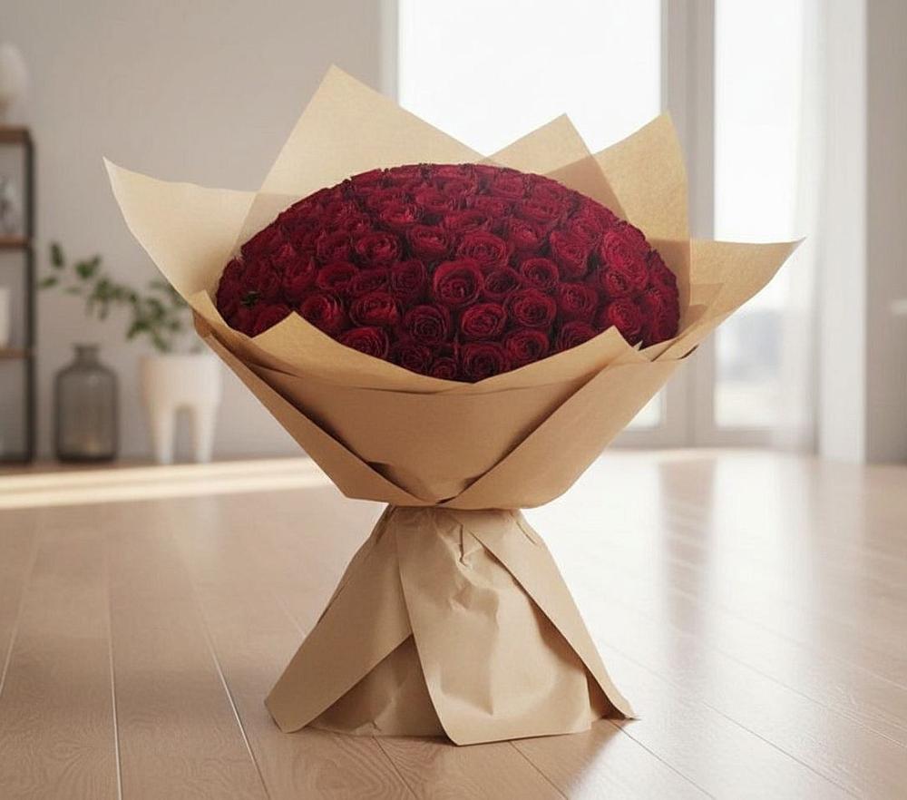 Букет 101 Красная роза в Бодайбо