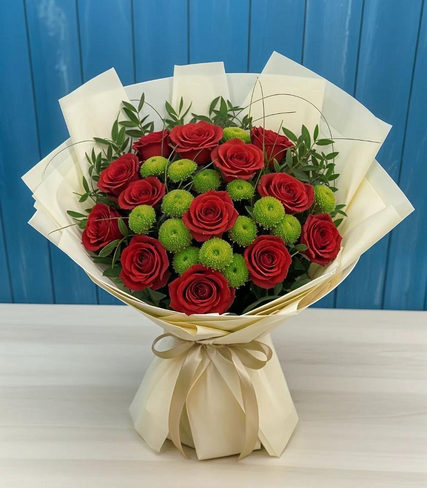 Букет цветов из: Розы и Хризантемы в Бодайбо