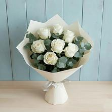 Букет Белые розы в Эвкалипте #REPLACE_PRED# Бодайбо