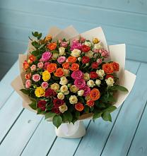 Букет Микс из разноцветных кустовых роз #REPLACE_PRED# Бодайбо